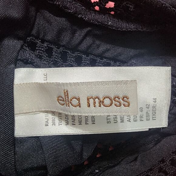 Ella Moss Swimsuit M 1 Pc Black Tie Neck Mesh Panels - Picture 4 of 5